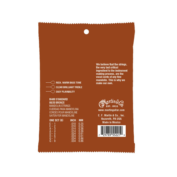 Martin M400 80/20 Bronze Light Mandolin Strings
