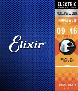 Elixir 12027 Nanoweb Nickel Plated Steel Electric Guitar Strings - Custom Light (9-46)