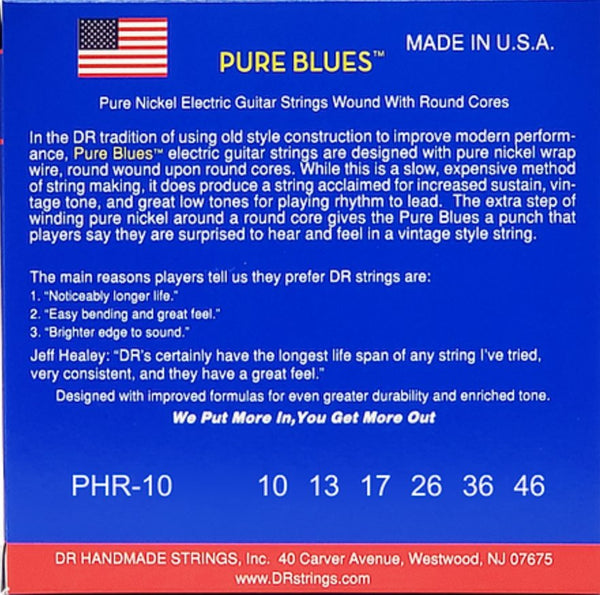 DR PHR-10 Pure Blues Electric Guitar Strings (10-46)