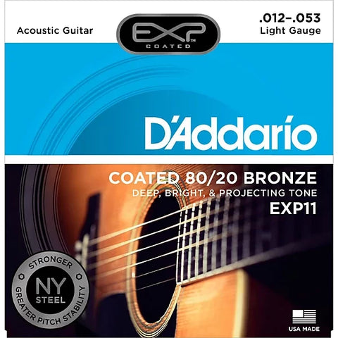 EXP11 Daddario 12-53 Coated Light 80/20 Bronze