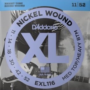 D'Addario EXL116 Nickel Wound Electric Guitar Strings Medium Top / Heavy Bottom Gauge