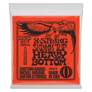 Ernie Ball 2624 Slinky 8-String Skinny Top/Heavy Bottom Electric Guitar Strings 9-80
