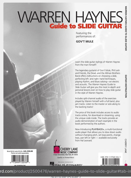 Cherry Lane Warren Haynes Guide to Slide Guitar