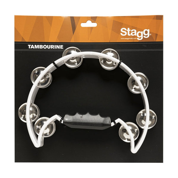 Stagg TAB-2WH White Cutaway Tambourine Plastic 16 jingles