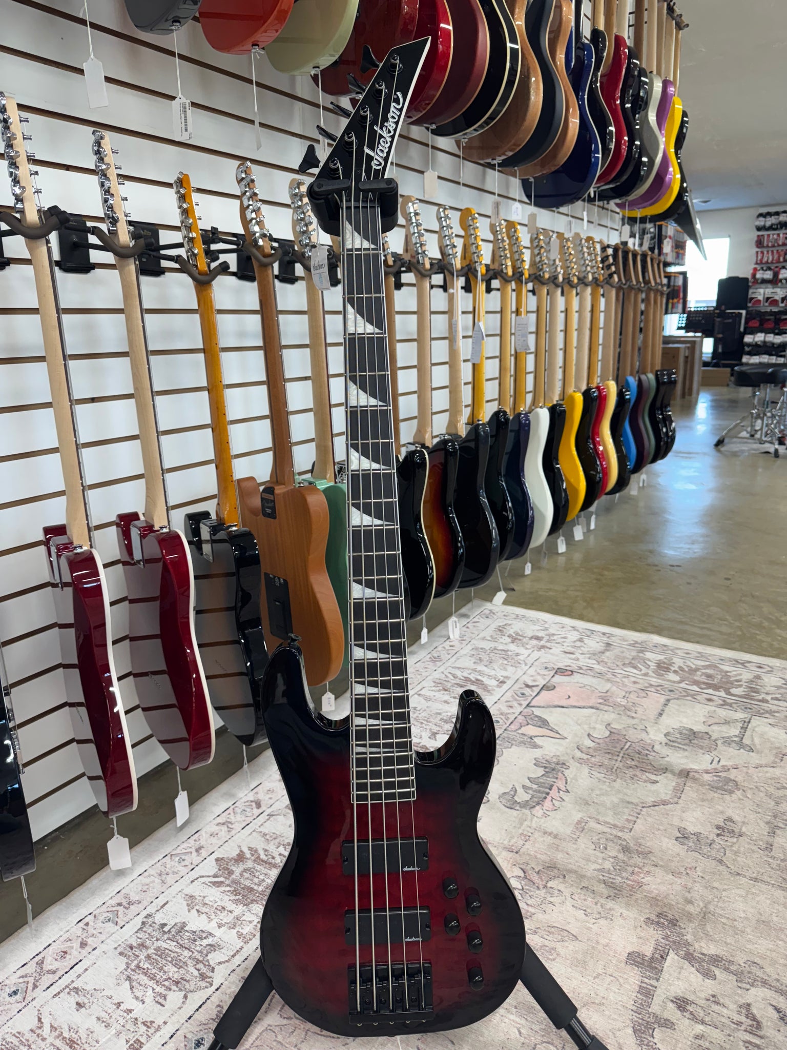 Jackson JS Series JS3VQ 5-String Concert Bass - Transparent Red Burst - B Stock