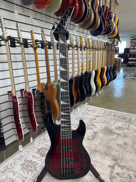 Jackson JS Series JS3VQ 5-String Concert Bass - Transparent Red Burst - B Stock