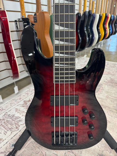 Jackson JS Series JS3VQ 5-String Concert Bass - Transparent Red Burst - B Stock