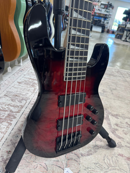 Jackson JS Series JS3VQ 5-String Concert Bass - Transparent Red Burst - B Stock