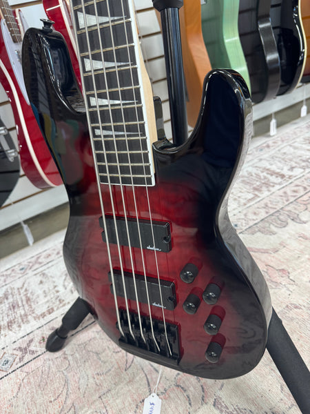 Jackson JS Series JS3VQ 5-String Concert Bass - Transparent Red Burst - B Stock