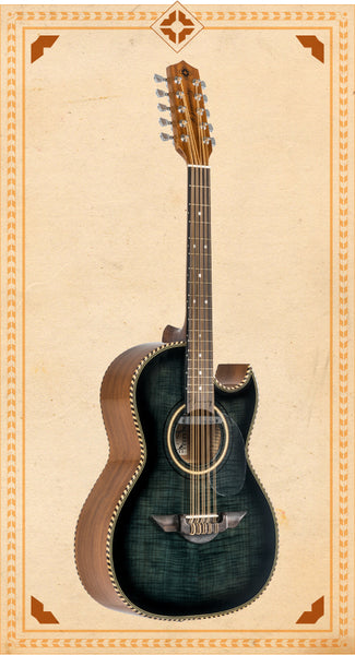 H. Jimenez LBQ1EBF Palomazo Bajo Quinto - Black Flame Maple