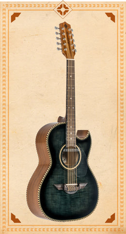 H. Jimenez LBQ1EBF Palomazo Bajo Quinto - Black Flame Maple