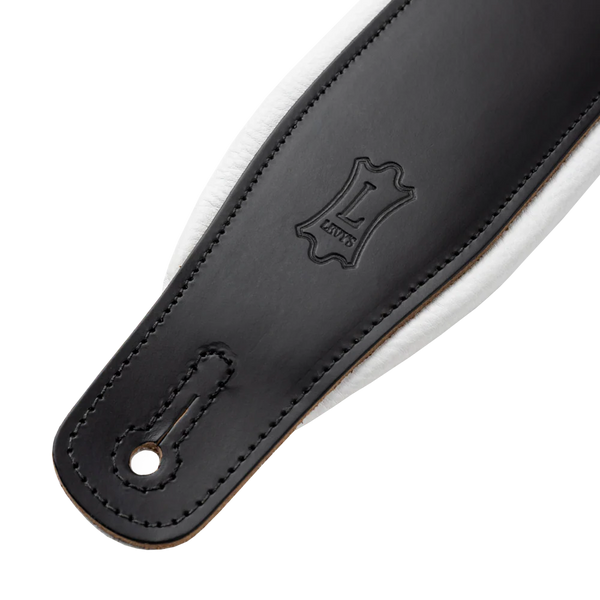 Levy's M26PD-BLK_WHT Amped Leather Series Guitar Strap - Black and White