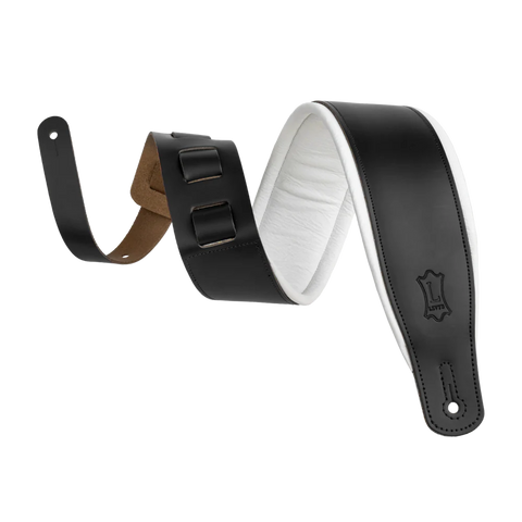 Levy's M26PD-BLK_WHT Amped Leather Series Guitar Strap - Black and White