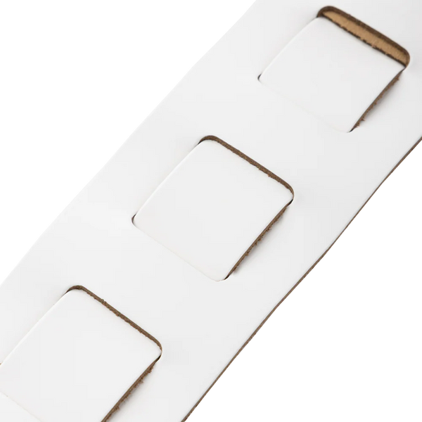Levy's M26PD-WHT_WHT Amped Leather Series Guitar Strap - White and White