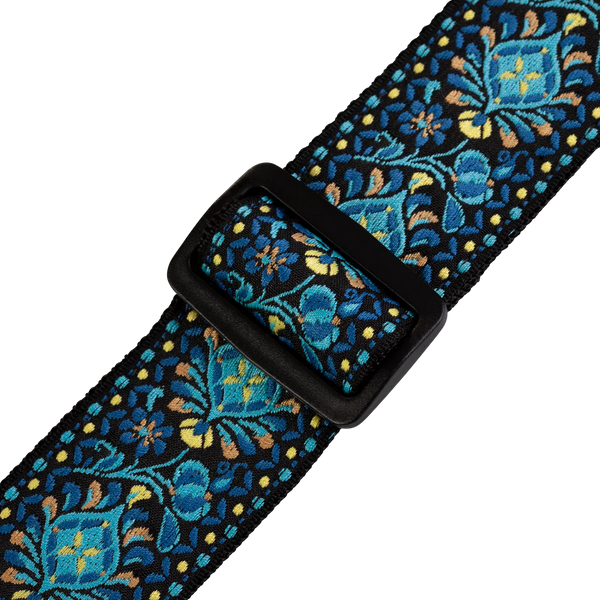 Levy's M8HT-04 Hootenanny Series Guitar Strap - Blue and Yellow Floral