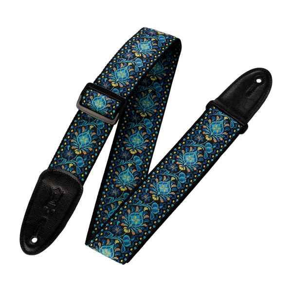 Levy's M8HT-04 Hootenanny Series Guitar Strap - Blue and Yellow Floral