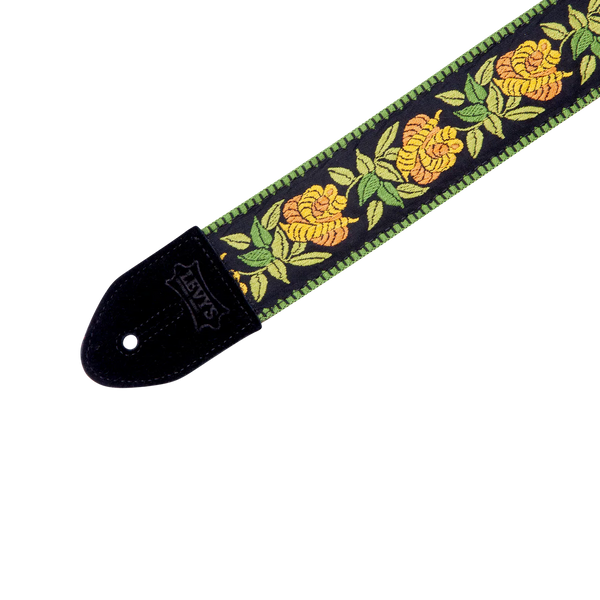 Levy's MC8JQ-004 Cotton Floral Series Guitar Strap - Yellow