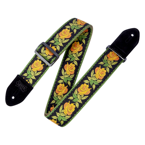 Levy's MC8JQ-004 Cotton Floral Series Guitar Strap - Yellow