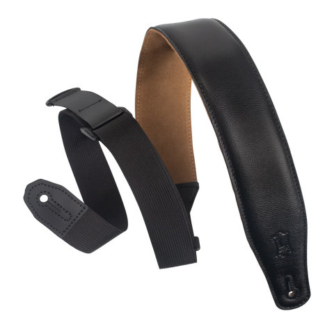 Levy's MRHGS-BLK Leather Right Height Series Guitar Strap - Black