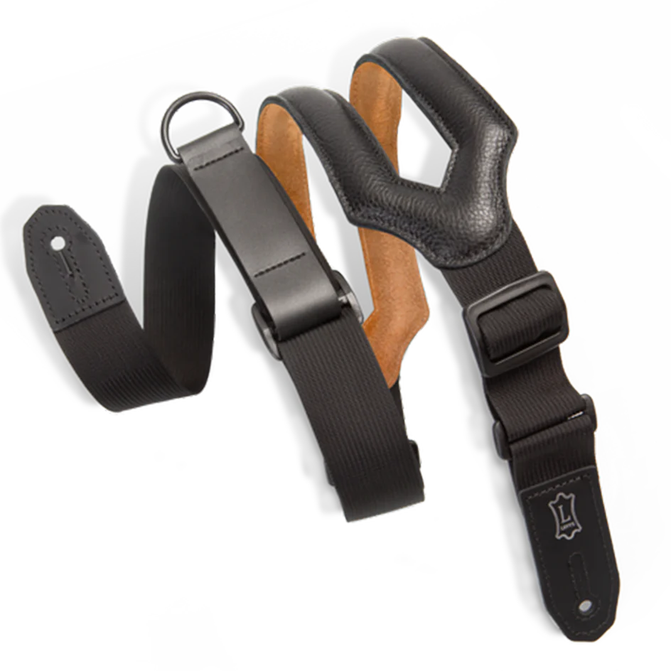 Levy's MRHSS-BLK Leather Right Height Series Guitar Strap - Black