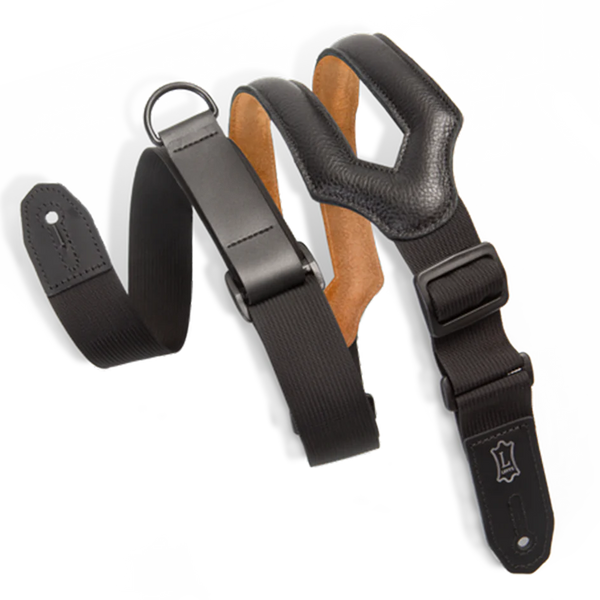 Levy's MRHSS-BLK Leather Right Height Series Guitar Strap - Black