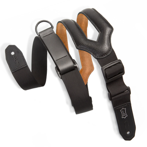 Levy's MRHSS-BLK Leather Right Height Series Guitar Strap - Black