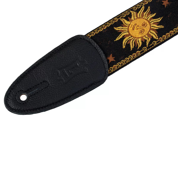 Levy's MPJG-SUN-BLK SUN MOTIF SERIES Guitar Strap - Black