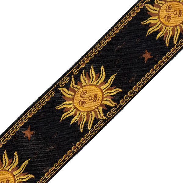 Levy's MPJG-SUN-BLK SUN MOTIF SERIES Guitar Strap - Black