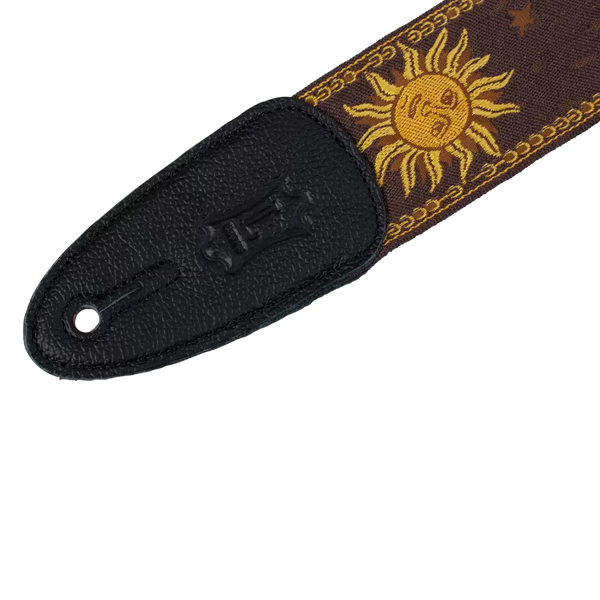 Levy's MPJG-SUN-BRN SUN MOTIF SERIES Guitar Strap - Brown