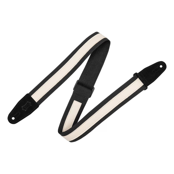 Levy's MC2CG-BLK-CRM COTTON COMBO SERIES Guitar Strap - Black & Cream