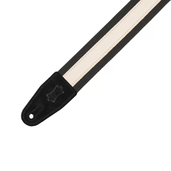 Levy's MC2CG-BLK-CRM COTTON COMBO SERIES Guitar Strap - Black & Cream