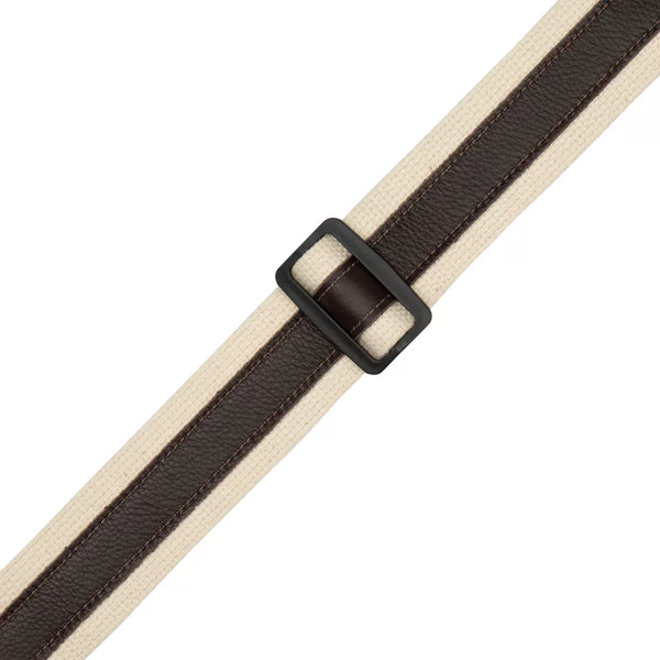 Levy's MC2CG-NAT-DBR COTTON COMBO SERIES Guitar Strap - Natural & Dark Brown