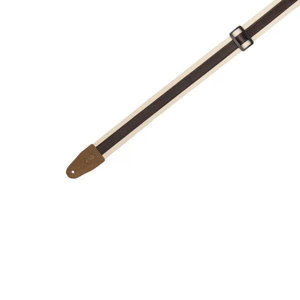 Levy's MC2CG-NAT-DBR COTTON COMBO SERIES Guitar Strap - Natural & Dark Brown