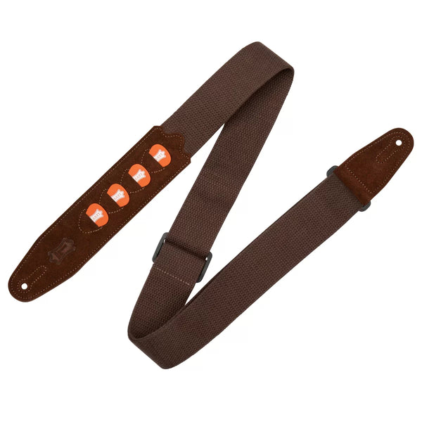 Levy's MC2PH-BRN PICKPOCKET COTTON SERIES Guitar Strap - Brown