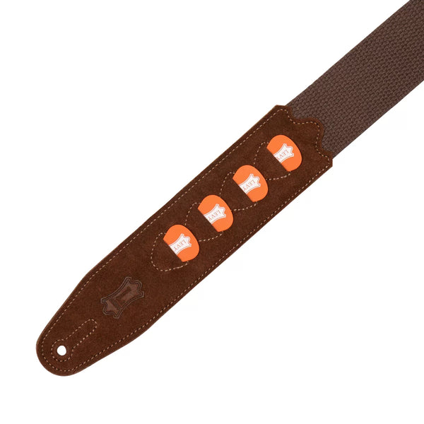 Levy's MC2PH-BRN PICKPOCKET COTTON SERIES Guitar Strap - Brown