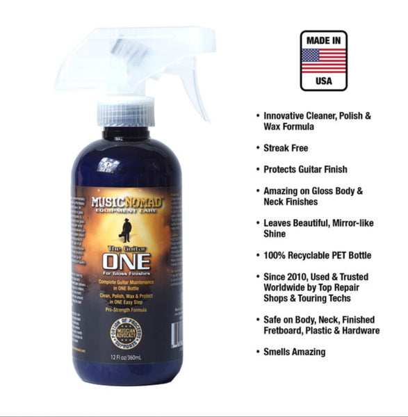 Music Nomad MN150 The Guitar One 12 oz.Tech Size - All in 1 Cleaner, Polish & Wax
