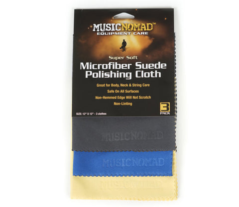 Music Nomad MN203 Super Soft Microfiber Suede Polishing Cloth - 3 Pack