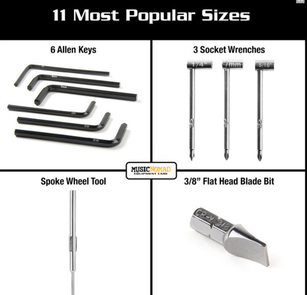 Music Nomad MN235 Premium Guitar Tech Truss Rod Wrench Set - 11 pcs.