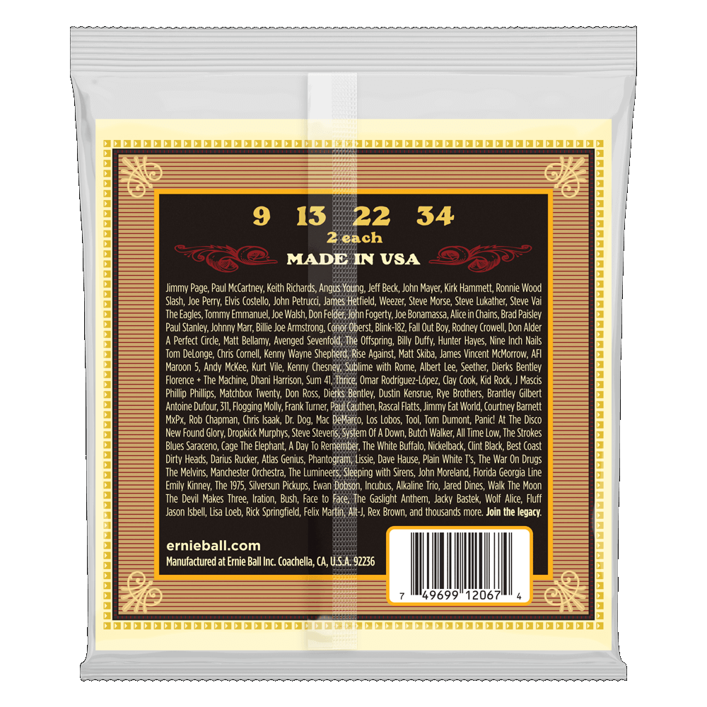 Ernie Ball 2067 Earthwood 80/20 Bronze Light Mandolin Strings w/ Loop End (09 - 34)