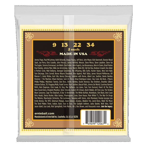 Ernie Ball 2067 Earthwood 80/20 Bronze Light Mandolin Strings w/ Loop End (09 - 34)