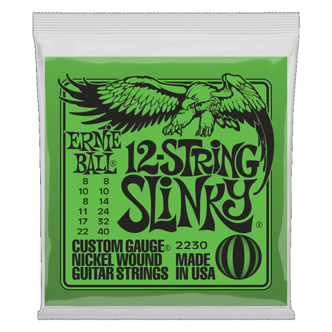Ernie Ball 2230 SLINKY NICKEL WOUND 12-STRING ELECTRIC GUITAR STRINGS 8-40 GAUGE