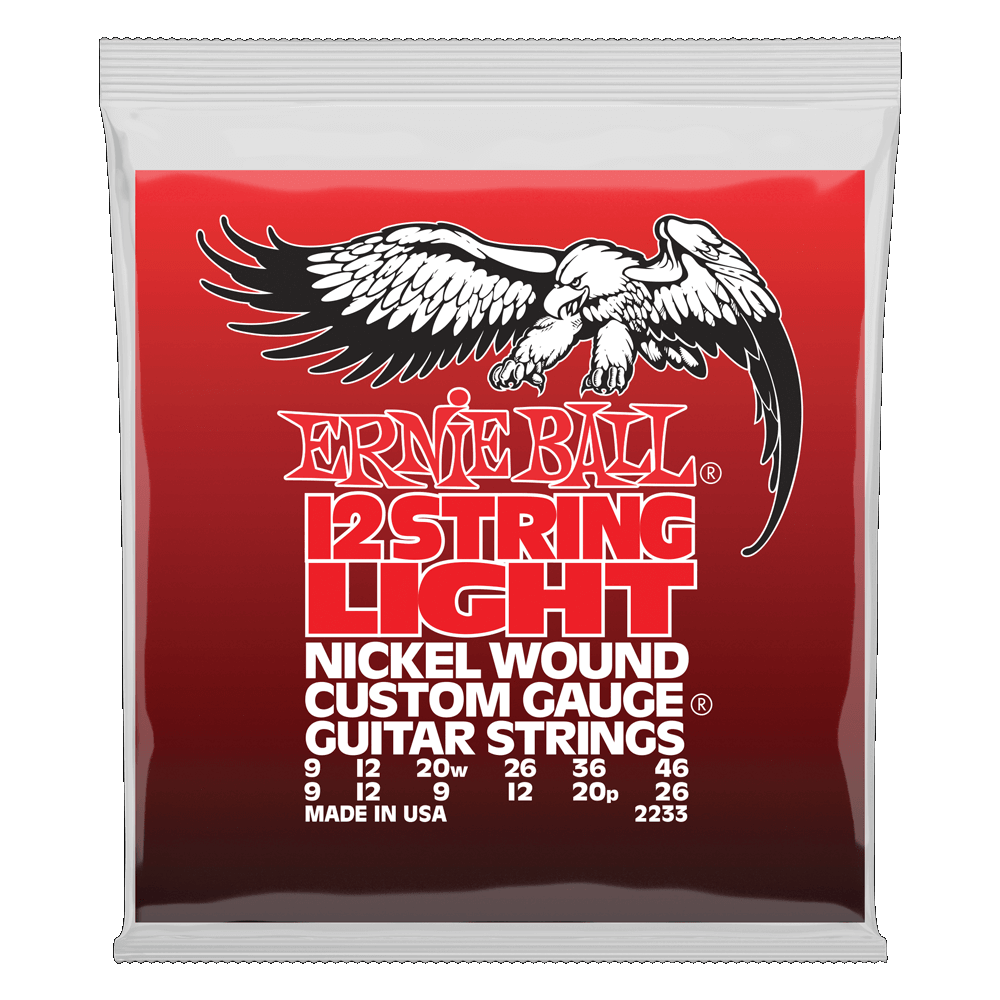 Ernie Ball 2233 LIGHT NICKEL WOUND 12-STRING ELECTRIC GUITAR STRINGS 9-46 GAUGE