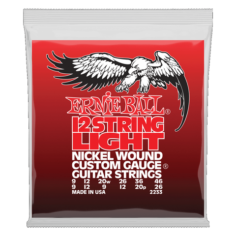 Ernie Ball 2233 LIGHT NICKEL WOUND 12-STRING ELECTRIC GUITAR STRINGS 9-46 GAUGE
