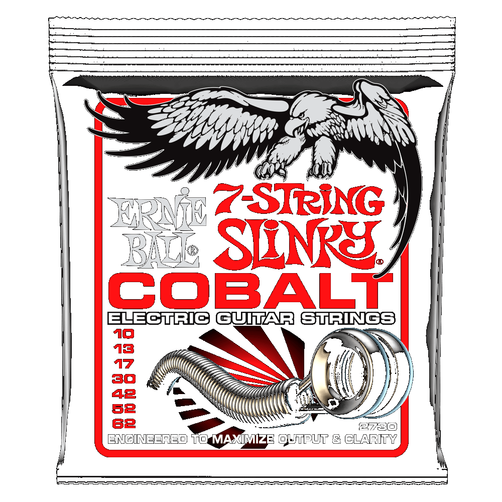 Ernie Ball 2730 Cobalt 7-String Skinny Top Heavy Bottom Strings, .010 - .062