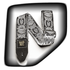 Ernie Ball 4150 CLASSIC JACQUARD GUITAR STRAP/BASS STRAP - SILVER ORLEANS