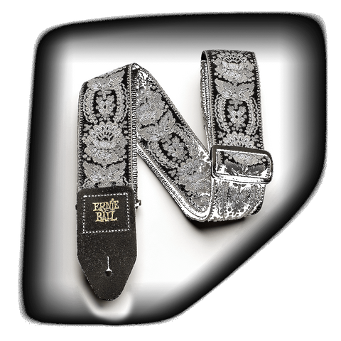 Ernie Ball 4150 CLASSIC JACQUARD GUITAR STRAP/BASS STRAP - SILVER ORLEANS