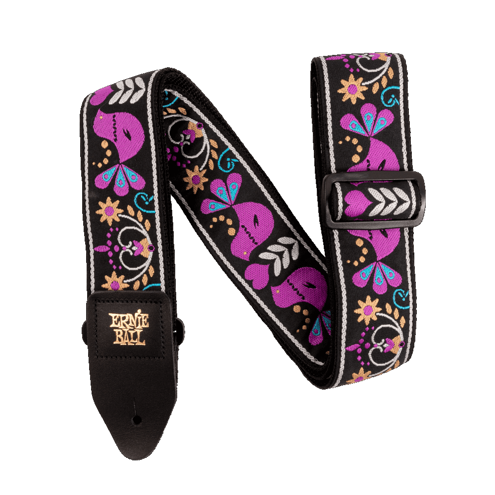 Ernie Ball 5331 CLASSIC JACQUARD GUITAR STRAP/BASS STRAP - PURPLE BIRD LUPIN
