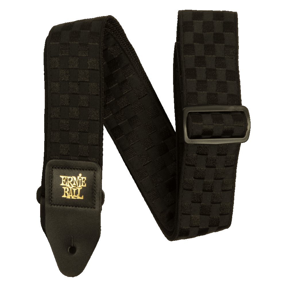 Ernie Ball P05341 Classic Jacquard Guitar/Bass Strap - Black Checkers