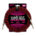 Ernie Ball 6396 BRAIDED INSTRUMENT CABLE STRAIGHT/STRAIGHT 18FT - RED/BLACK