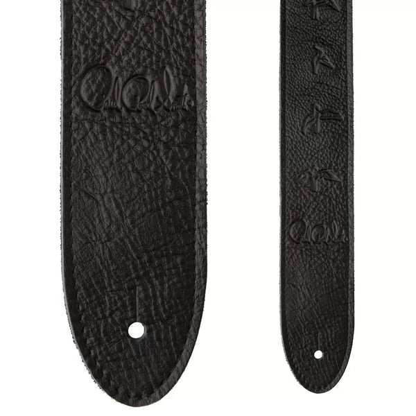 PRS 2" Leather Strap, Embossed Birds Strap - Black